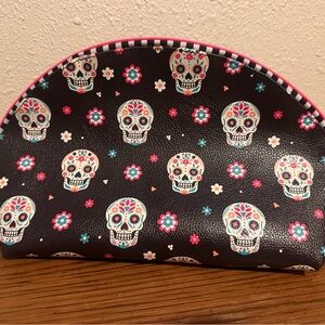 Handmade Sugar Skull Mini Makeup Bag Cosmetic Pouch